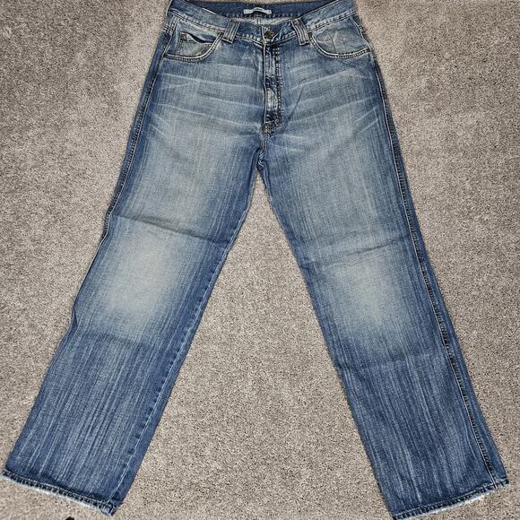 Mavi Jeans Mens 34X33 (Tag 36X34) Blue Wide Leg Max Denim Pants Casual - Picture 1 of 13